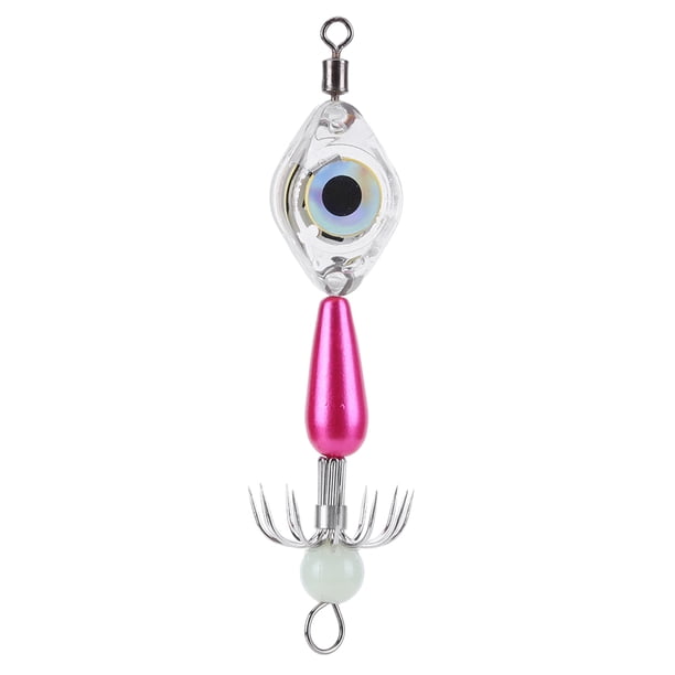 3uds. Señuelo de pesca trampa luz forma de ojo con gancho LED para noche azul