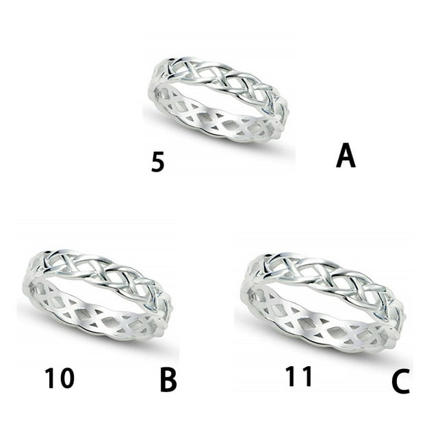 maskred Alloy Vintage Sterling Silver Ring Versatile And Stylish Comfortable Classic Stackable Simple Rings No.5 9 1Set