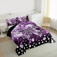 thumbnail image 3 of jejeloiu Cartoon Moth Butterfly Bedding Comforter Set,Chic Diamond Twin Comforter Sets,Purple Sliver Bedding Set For Kids,Super Cozy Room Decor Reversible,2pcs, 3 of 8