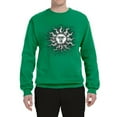 thumbnail image 2 of Wild Bobby Radiating Sun Puff Print Fashion Unisex Crewneck Sweatshirt, Kelly, Large, 2 of 6