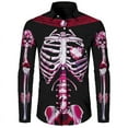 thumbnail image 5 of Camisa con botones de esqueleto con estampado 3D divertido para hombres y mujeres, camisetas de manga larga para carnaval, Halloween, Cosplay, ropa de calle unisex para hombre, 5 of 5