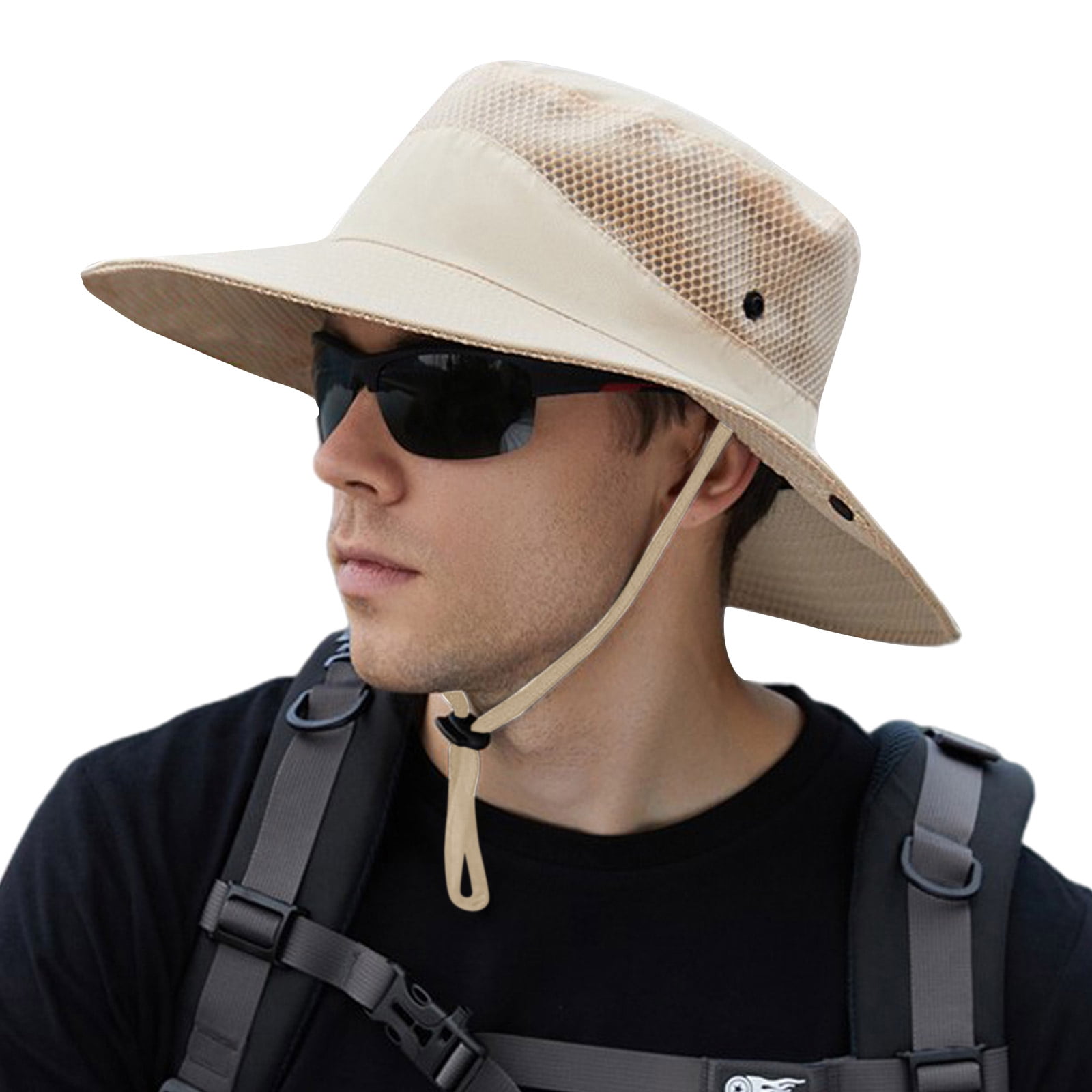 Wide Brim Sun Hat Fishing Hat For Men Sun With Netting Hiking Hat Safaris Hat Uv Hat Beachs Hat