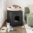 thumbnail image 5 of Cat Litter Box Enclosure, Hidden Litter Box with Openable Front Door, Outdoor Cat House Weatherproof, Side Table, Easy to Clean and Assembly, Dark Black.Product promotion event, 5 of 6