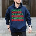 thumbnail image 5 of Dasher Dancer Prancer & Bourbon – T-Shirt, Hoodie & Sweatshirt – Christmas Holiday Reindeer – Perfect for Festive Occasions, 5 of 6