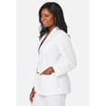 thumbnail image 4 of Jessica London Women's Plus Size Casual Long Sleeve Linen Blazer Jacket with Pockets, 4 of 6