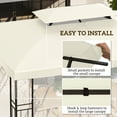 thumbnail image 4 of Outsunny 9.8' x 13.1' Gazebo Replacement Canopy, 2-Tier Top Cover for 84C-101 Outdoor Gazebo Model 84C-101, Cream (TOP ONLY), 4 of 9