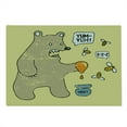 thumbnail image 2 of Cartoon Cutting Board, Caricature Style Bear Bees and Honey Saying Yum Comic Graphic Print, Decorative Tempered Glass Cutting and Serving Board, Large Size, Taupe Yellow, by Ambesonne, 2 of 5