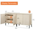 thumbnail image 4 of 63" Modern Wood Reeded Dresser Set of 2 with Doors, Minimalist Dresser Organizer Storage Cabinet for Bedroom,Living room, Entryway, 4 of 8