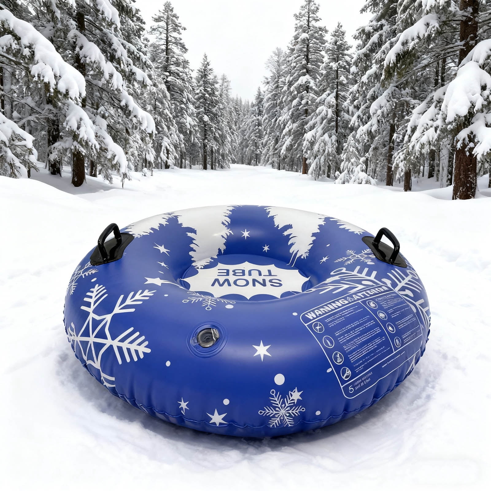 Thickened Snow Sled Inflatable Tube Sled with Handles Winter Snow Sledding Toy for Boys Girls Family Activities