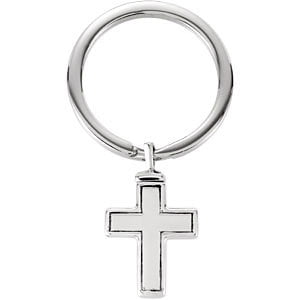 Jewels By Lux Sterling Silver Cross Ash Holder Key Chain