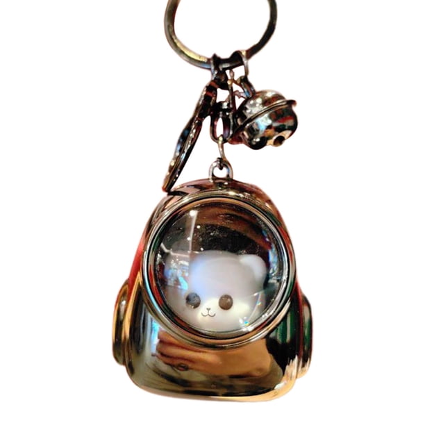 Llavero de oso, regalo, llavero con luz nocturna, llavero divertido de animal para mujeres y hombres, llavero de oso de metal, llavero creativo hecho a mano, llavero de metal para coche (negro)