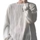 thumbnail image 2 of Camiseta de manga larga para hombre, camiseta blanca holgada informal minimalista de moda para uso diario al aire libre, 2 of 8