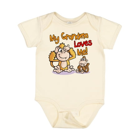 

Inktastic My Grandma Loves Me Monkey Gift Baby Boy or Baby Girl Bodysuit
