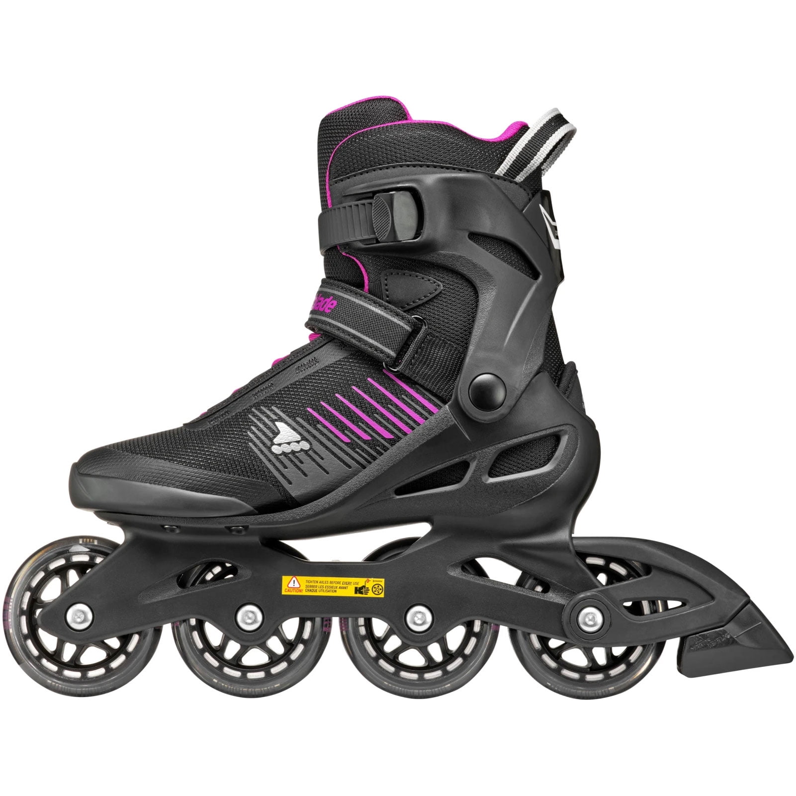 ROLLERBLADE Adult Female Zetrablade Black/Cyclamen Pink Inline Skates, Size: 7/7.5