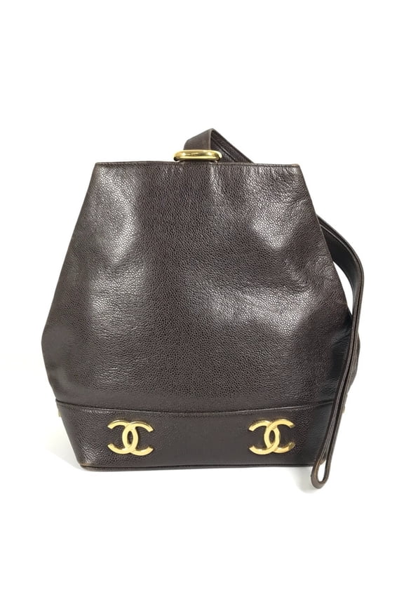 Pre-Owned CHANEL Vintage CC Coco Mark Logo Shoulder Bag, One-Shoulder Caviar Leather,... (Fair)