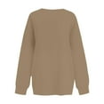 thumbnail image 5 of STICHOU Womens Pullover Sweatshirts Solid Color Casual Long Sleeve Lightweight Shirts Winter Trendy Crew Neck Pullover Tops with Pockets Coffee 2XL, 5 of 5