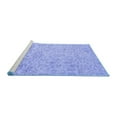 thumbnail image 2 of Ahgly Company Machine Washable Indoor Square Abstract Blue Contemporary Area Rugs, 5' Square, 2 of 4