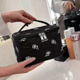 thumbnail image 1 of Makeup Bag Cosmetic Bags for Women Travel Makeup Organizer Bag with Mesh Pockets, black, 1 of 5