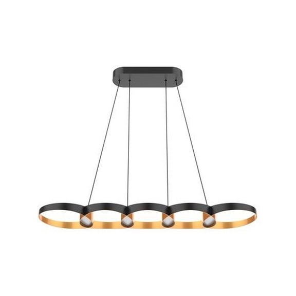 LP90838-BK/GD-Kuzco Lighting-Maestro - 35W LED Linear Pendant-2 Inches Tall and 9.5 Inches Wide-Black/Gold Finish
