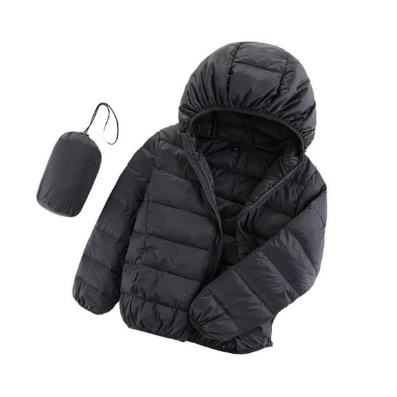 XBASW Kids Toddler Youth Hooded Puffer Jackets Winter down Cotton Coats Light Weight Padded Outerwear for Boys Girls 1-14Y