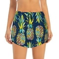 thumbnail image 2 of Sigee Colorful Pineapples for Women's Athletic Shorts High Waisted Running Shorts Pocket Sporty Short Gym Elastic Workout ShortsLarge, 2 of 9