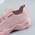 thumbnail image 5 of Women Breathable Knit Lace Up Walking Sneakers, Thick Cushioned Sole Lightweight Daily Commute Casual Outdoor Footwear Pink 6, 5 of 7