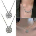 thumbnail image 4 of Collar con trébol de cuatro hojas, colgante magnético plegable en forma de corazón para clavícula, gargantilla abatible, joyería colgante para mujerScvvd, 4 of 4