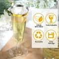 thumbnail image 4 of 150 Pcs Gold Plastic Champagne Flutes - Clear Disposable Crystal Wine Glasses for Wedding Toasting, Party Cocktail Cups, 4 of 7