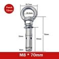 thumbnail image 2 of 2PCS Long Eye Bolt with Ring 304 Stainless Steel Wall Expansion Anchor Bolts M8 x 70 mm Masonry Concrete Screws, 2 of 4