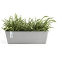 thumbnail image 4 of Ecopots Bruges Durable Modern Rectangular Indoor/Outdoor Recycled Based Composite Flower Pot Planter, White Grey, 21.5", 4 of 4