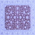 thumbnail image 1 of Ahgly Company Machine Washable Indoor Square Abstract Blue Modern Area Rugs, 8' Square, 1 of 4
