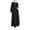 Black, variant on ZANZEA Women Muslim Long Abaya Lace Patchwork Elastic Cuff Maxi Dress