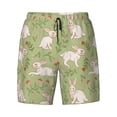 thumbnail image 4 of Lsque Mens Swim Trunks Cute Rabbit And Flower Pattern - Bathing Suit Compression Liner - Beach Swim Shorts Swimwear - (S-3XL) - Stretch Quick Dry -XX-Large, 4 of 9