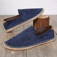 thumbnail image 4 of Men Breathable Linen Canvas Shoes Slip on Flats Casual Driving Shoes Footwear, 4 of 5