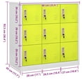 thumbnail image 2 of vidaXL Locker Cabinet Light Gray and Green 35.4"x17.7"x36.4" Steel, 2 of 8
