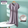 thumbnail image 5 of Censtreet Women's Nightgown Short Sleeve Nightshirts Comfy Soft Pajama Sleep Dress, 5 of 5