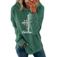 thumbnail image 5 of Atogsazn Womens Christmas Hoodies Casual Fleece Long Sleeve Hooded Sweatshirt Pullover Top Outerwear Clothes with Pocket Mint Green L Fashion, 5 of 6