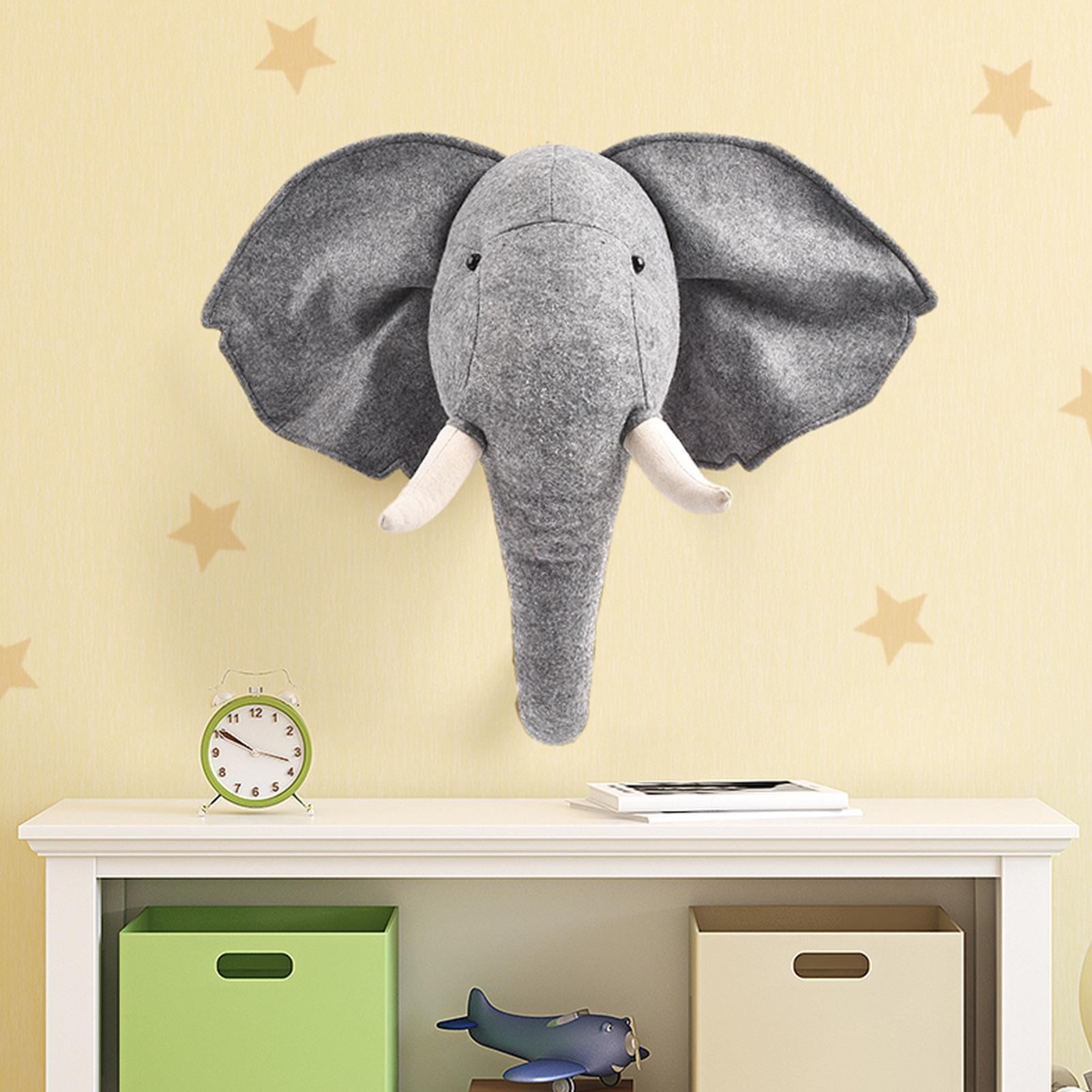 stuffed elephant wall mount