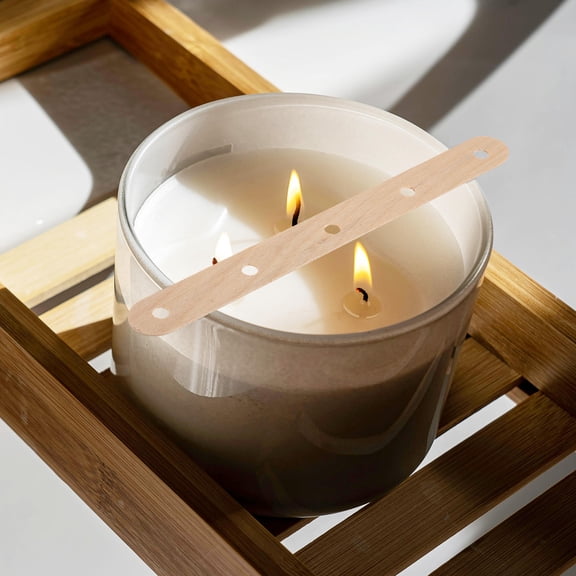 LABSERRON 50Pcs Wick Holders Wooden Sticks for Wick Centering and DIY Candle Making Projects