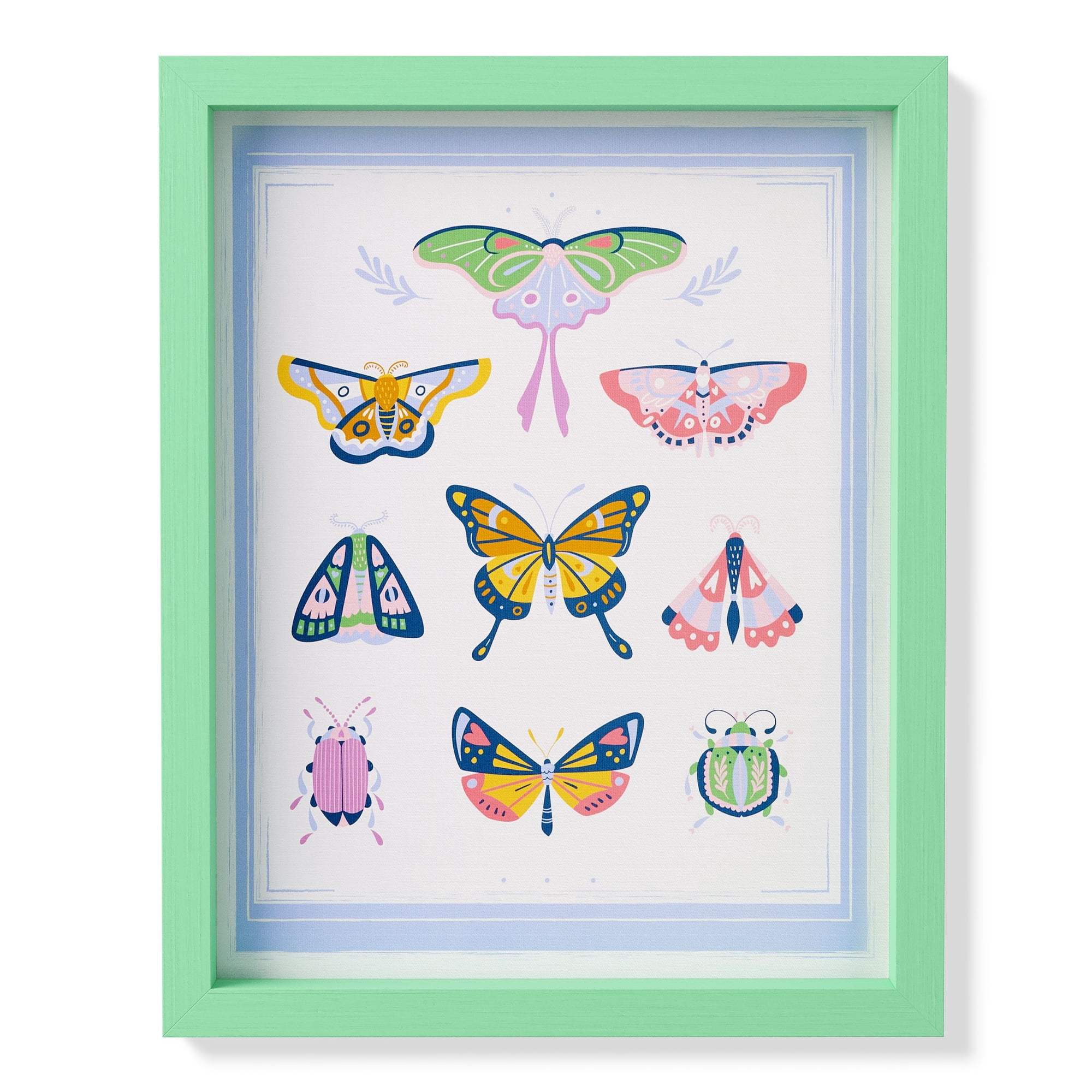 Mainstays Kids 16" x 20" Butterfly Framed Wall Art