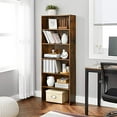 thumbnail image 3 of VASAGLE Bookshelf, Open Bookcase with Adjustable Storage Shelves, Floor Standing Unit, 23.6?, Rustic Brown, 3 of 5