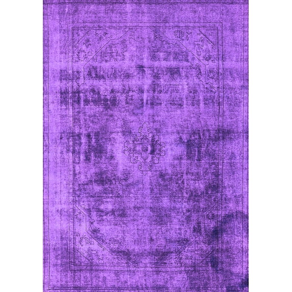 Ahgly Company Indoor Rectangle Oriental Purple Industrial Area Rugs, 8' x 10'