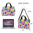thumbnail image 3 of FORMRS 16" Laptop Bag Carrying Sleeve Case with Handle Travel Shoulder Briefcase, Red Retro Shapes, 3 of 8