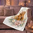 thumbnail image 6 of Cherished Highland Cattle Portrait Floral Wreath Pink Bow, Cozy Botanical Garden Scene, Warm Flannel Blanket for Ranch House and Living Room, Animal Lovers Thank You Gift, Artistic Home Decor, 6 of 9
