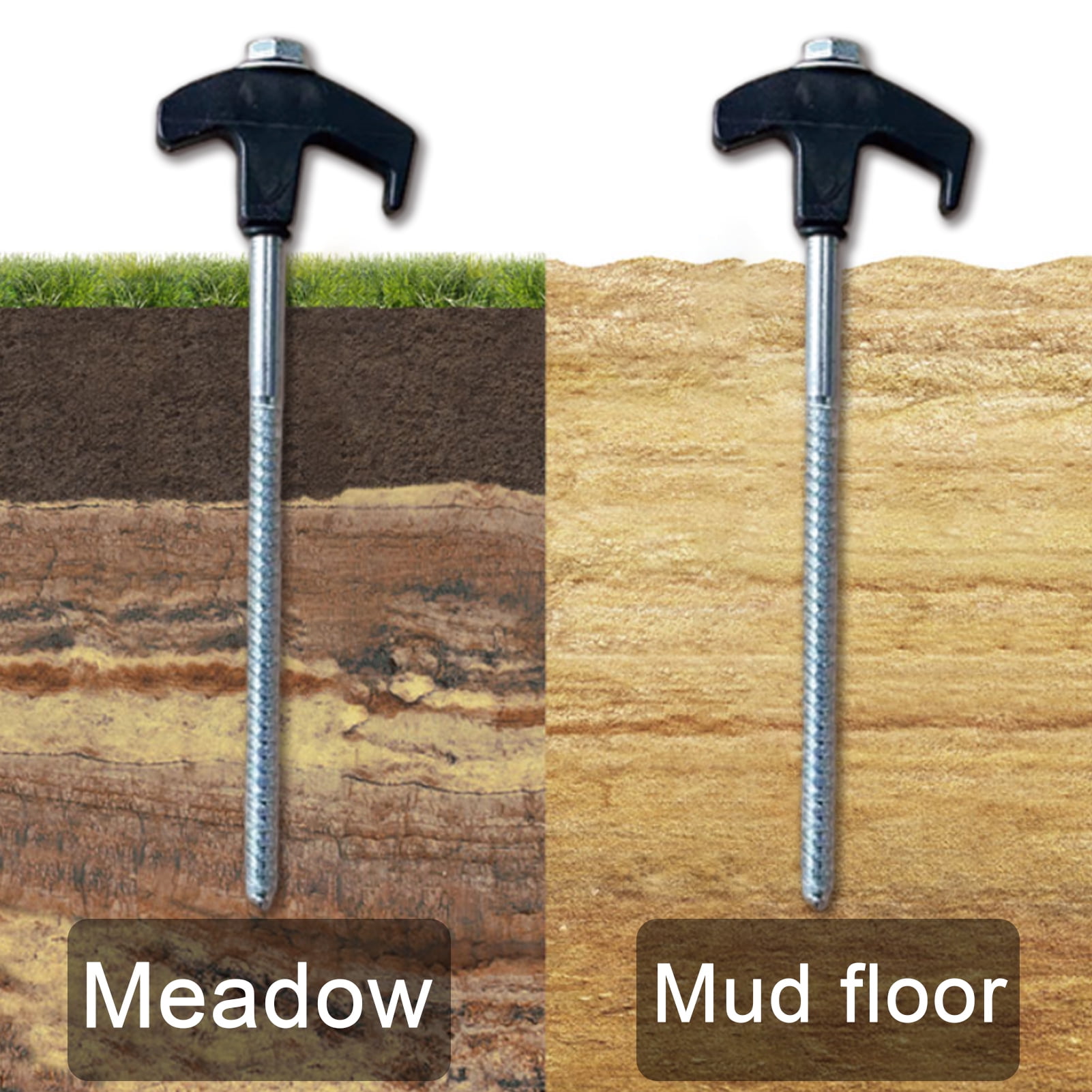12 Pcs Tent Stakes with Hexagonal Sleeves And Storage Box 8 Inch Heavy Duty Non-Rust Metal Tent Pegs Ground Stakes Tent Spikes for Camping Patio Garden Canopies Grassland Outdoor