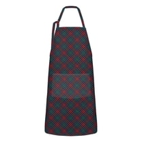 Green and Red Christmas Plaid Apron-Garden Aprons for Women with Pockets-Cotton Linen Waterproof Kitchen Cooking Gardening Aprons Adjustable for Kitchen,Cooking,BBQ and Salon 32"x27"
