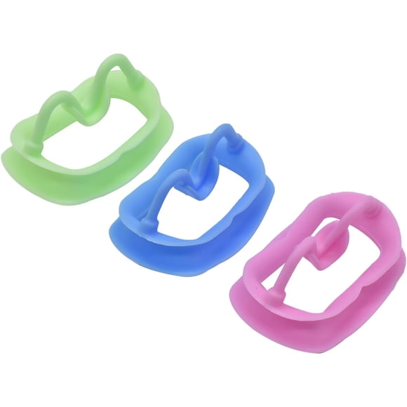 Angzhili 3Pcs Silicone Mouth Opener,Reusable Oral Care Cheek Retractor(Multi-colored)