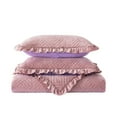 thumbnail image 4 of JML 3 Piece Velvet Quilt Set with 2 Shams, Soft Quilted Bedspread Coverlet, King, Pink, 4 of 5