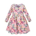 thumbnail image 4 of ZACPNCV Infant Baby Girls Long Sleeve Dress Toddler Princess Fall Spring Casual Floral Print Basic Playwear Dresses Outfit Pink 18-24 Months, 4 of 4