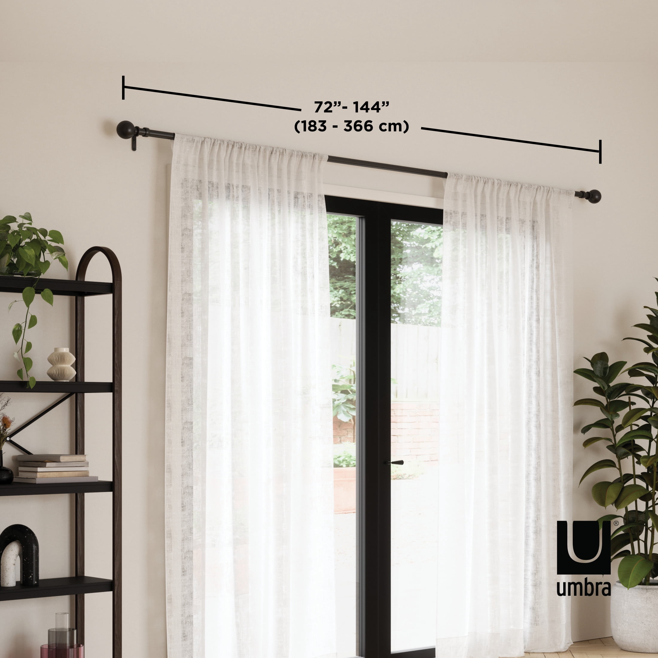 Umbra Bolas 1" Expandable Curtain Rod 72-144"